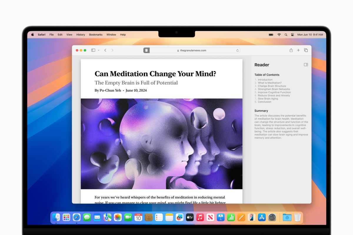 Safari Reader in Sequoia